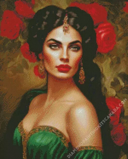 Gypsy Woman With Flowers Diamond Painting