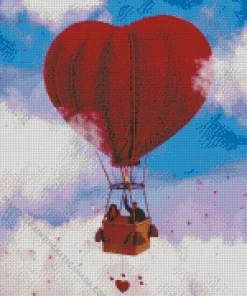 Heart Air Balloon Diamond Painting