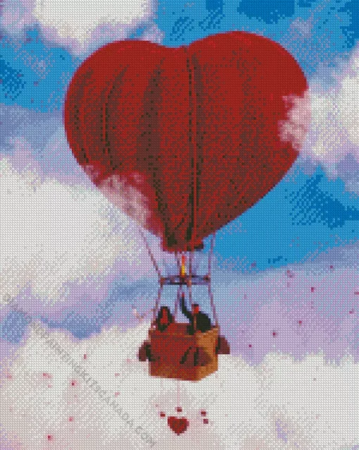 Heart Air Balloon Diamond Painting