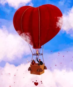 Heart Air Balloon Diamond Painting