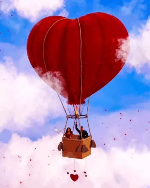 Heart Air Balloon Diamond Painting