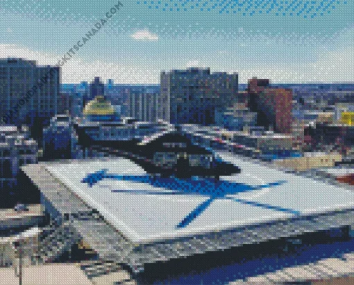 Helicopters Helipad Diamond Painting