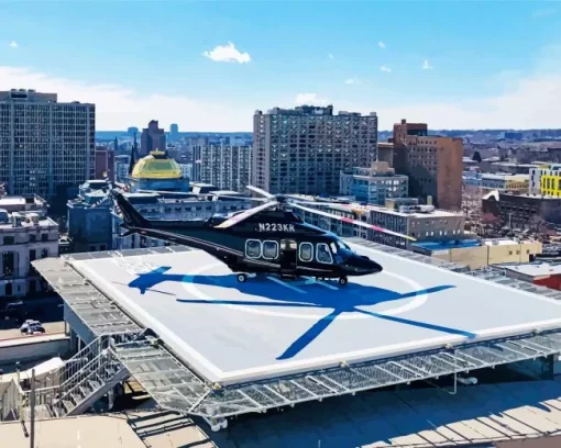 Helicopters Helipad Diamond Painting