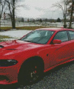 Hellcat Charger Red Diamond Painting