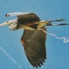 Heron Bird Flying Diamond Painting