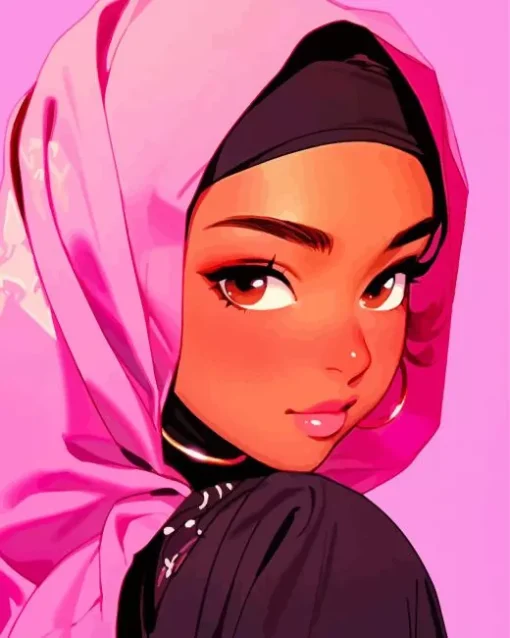 Hijab Anime Girl Diamond Painting