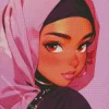 Hijab Anime Girl Diamond Painting