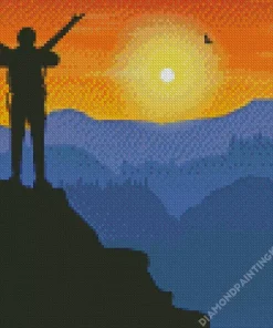 Hiking Man Silhouette Diamond Painting