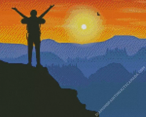 Hiking Man Silhouette Diamond Painting