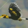 Hornbill Bird Flying Diamond Painting