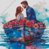 Lovers On Boat Art Diamond Painting