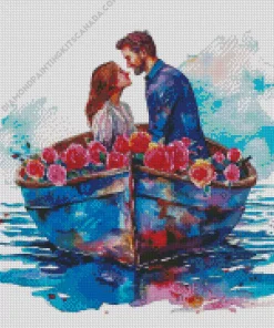 Lovers On Boat Art Diamond Painting