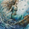 Mermaid On Boat Diamond Painting