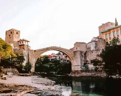 Old Mostar Bridge Diamond Painting