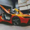 Orange BMW Lava Diamond Painting