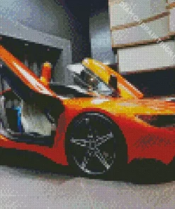 Orange BMW Lava Diamond Painting