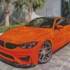 Orange BMW Lava Car Diamond Painting