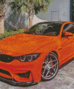 Orange BMW Lava Car Diamond Painting