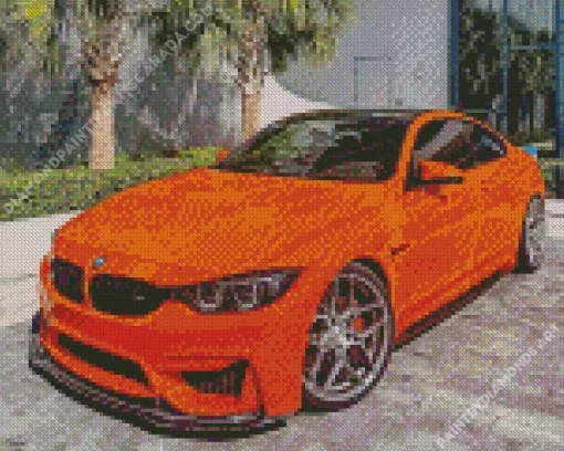 Orange BMW Lava Car Diamond Painting