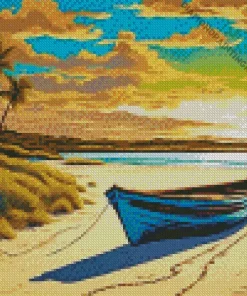 Row Boat On The Shore Diamond Painting