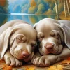 Weimaraner Puppies Diamond Painting