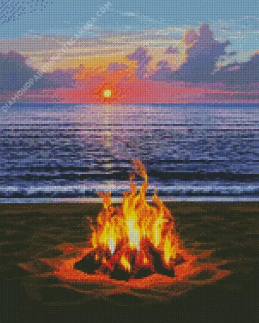 Beach Bonfire Diamond Painting