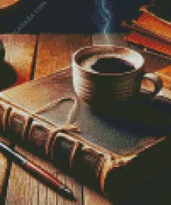 Old Book And Coffee Diamond Painting