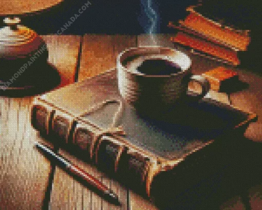 Old Book And Coffee Diamond Painting