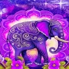 Purple Bohemian Elephant Diamond Painting