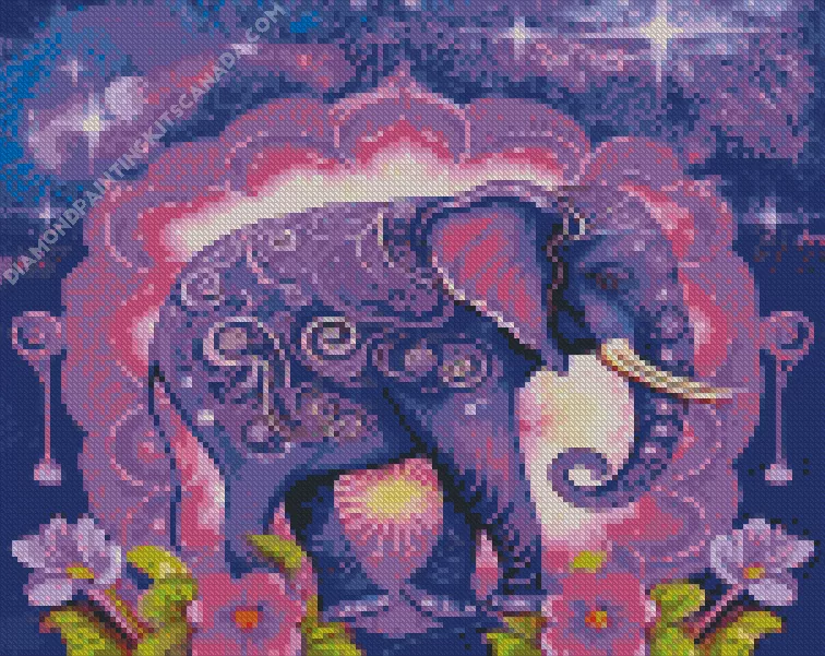 Purple bohemian elephant diamond paintings Purple Bohemian Elephant Diamond Painting