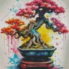 Splatter Colorful Bonsai Tree Diamond Painting