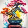 Splatter Colorful Bonsai Tree Diamond Painting