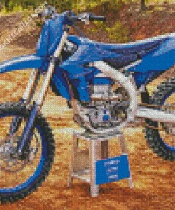 Blue Dirt Bike Yamaha Diamond Painting