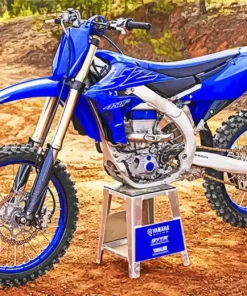 Blue Dirt Bike Yamaha Diamond Painting