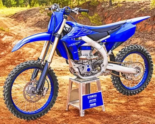 Blue Dirt Bike Yamaha Diamond Painting