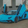 Blue Lamborghini Car Diamond Painting