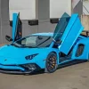 Blue Lamborghini Car Diamond Painting