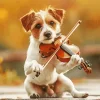 Cool Dog Playing Violin Diamond Painting