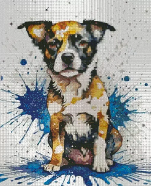 Cool Dog Splatter Diamond Painting