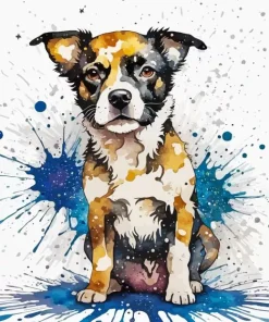 Cool Dog Splatter Diamond Painting