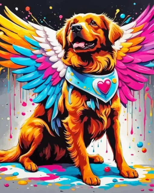 Cute Dog Angel Art Diamond Painting