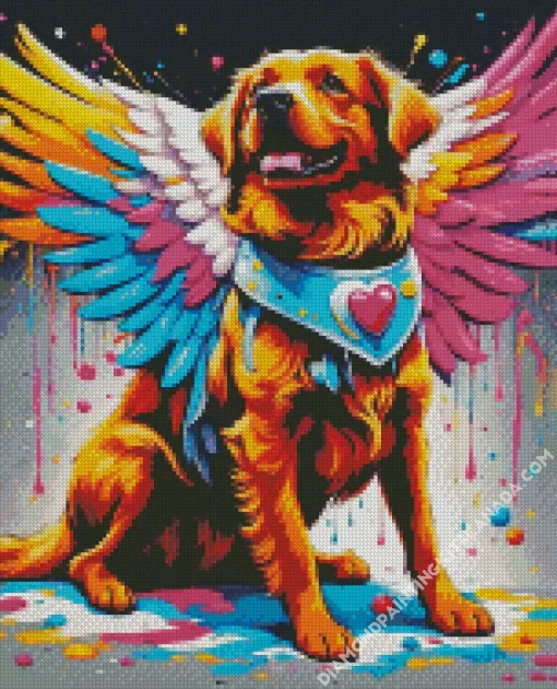 Cute Dog Angel Art Diamond Painting