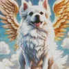 Cute White Dog Angel Diamond Painting