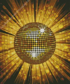 Disco Ball Gold Diamond Painting