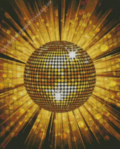 Disco Ball Gold Diamond Painting