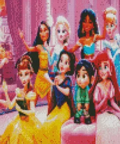 Disney Princesses And Vanellope Art Diamond Painting