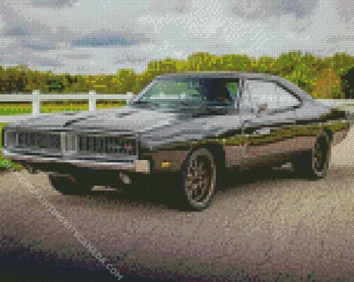 Dodge Charger 69 Black Diamond Painting