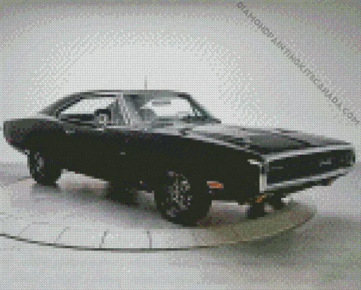 Dodge Charger Black Car Diamond Painting