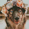 Dog Flower Crown Art Diamond Painting