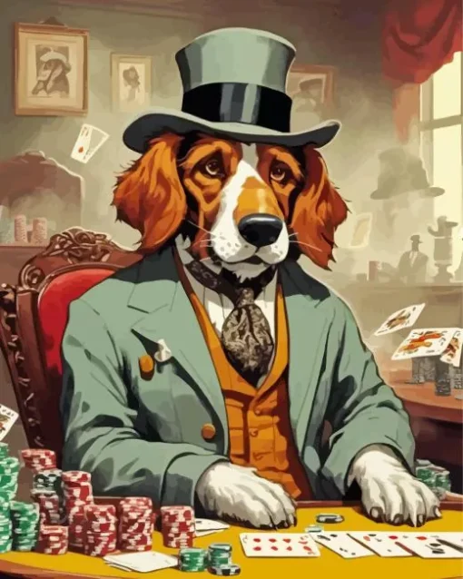 Dog Gambling Diamond Painting